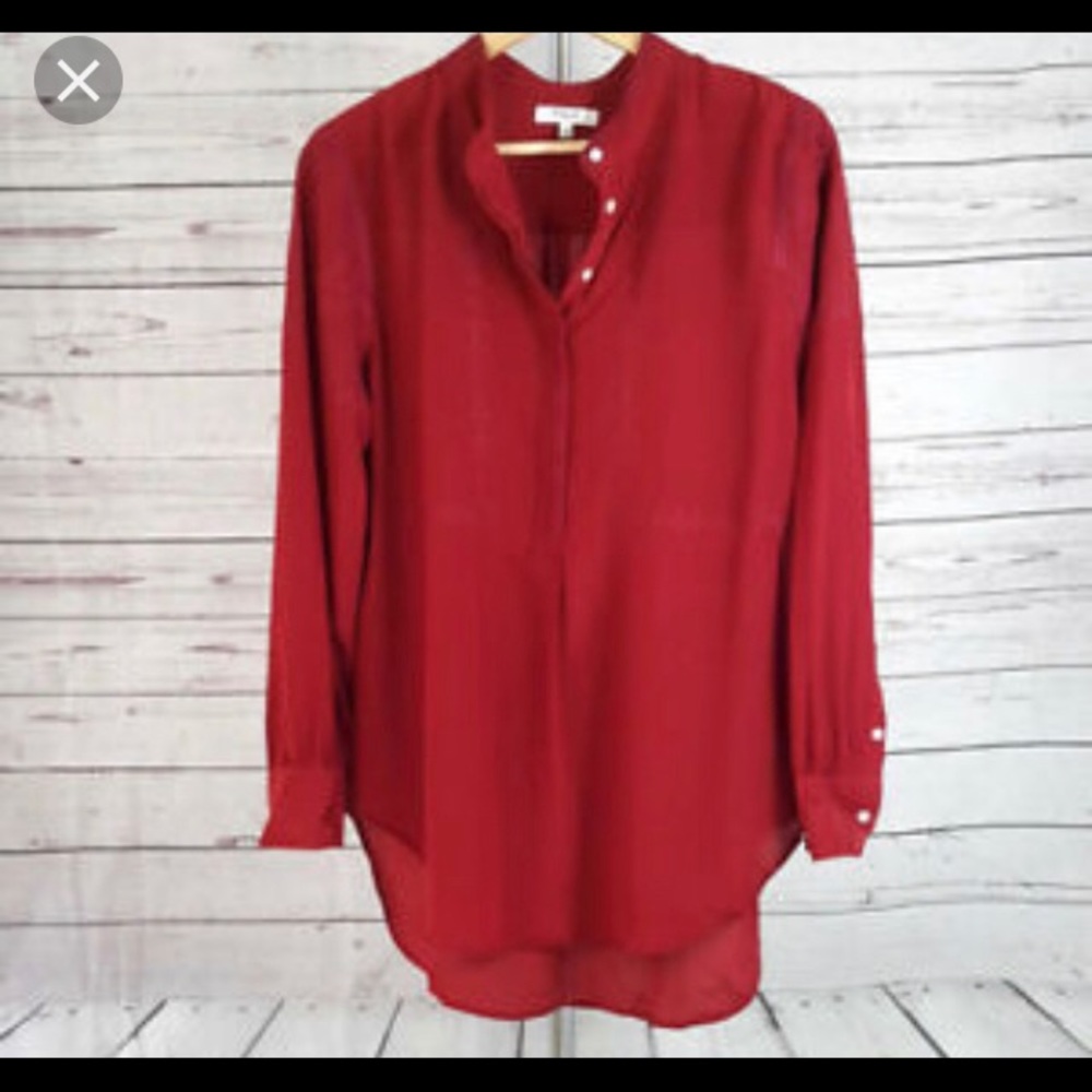 Madewell red blouse.